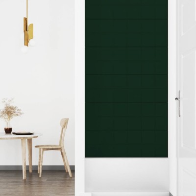 Paneles de pared 12 uds terciopelo verde oscuro 90x30cm 3,24 m²