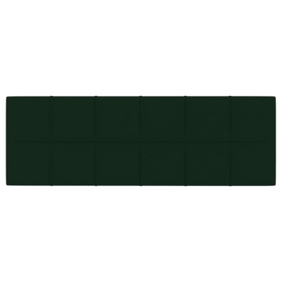 Paneles de pared 12 uds terciopelo verde oscuro 90x30cm 3,24 m²