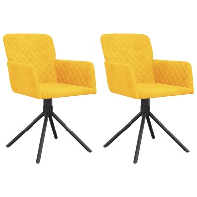 Sillas de comedor giratorias 2 uds terciopelo amarillo