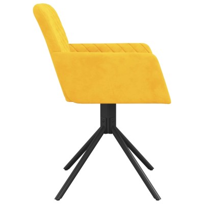 Sillas de comedor giratorias 2 uds terciopelo amarillo