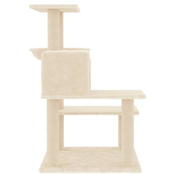 Rascador para gatos con postes de sisal color crema 82,5 cm