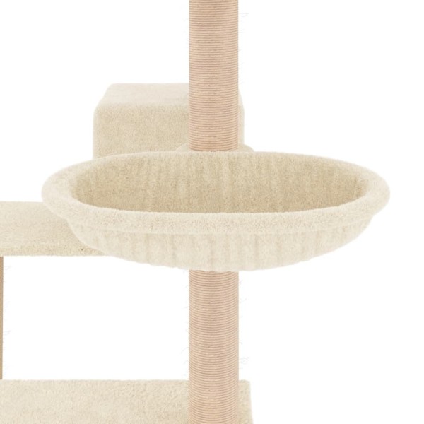 Rascador para gatos con postes de sisal color crema 82,5 cm