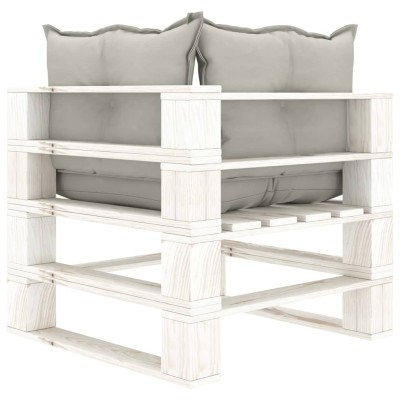 Set muebles de palets de jardín 6 pzas madera cojines taupe