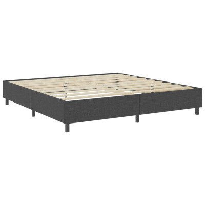 Cama box spring tela gris oscuro 200x200 cm