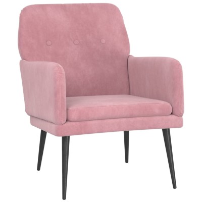 Sillón de terciopelo rosa 62x79x79 cm