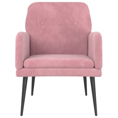 Sillón de terciopelo rosa 62x79x79 cm