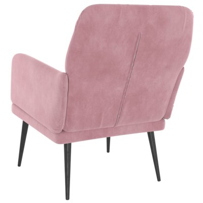 Sillón de terciopelo rosa 62x79x79 cm