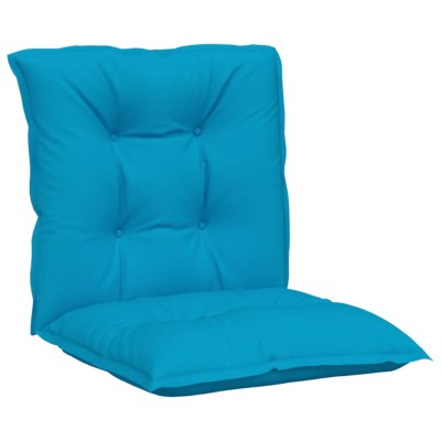 Cojín silla jardín respaldo bajo 4 uds tela azul 100x50x7 cm