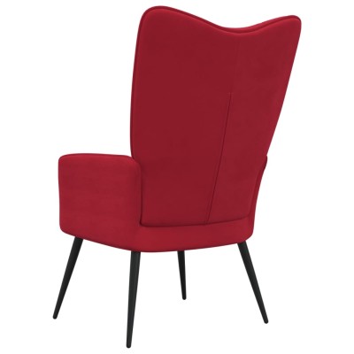 Silla de relajación de terciopelo rojo vino tinto