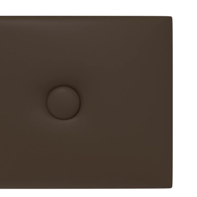 Paneles de pared 12 uds cuero sintético marrón 60x15 cm 1,08 m²