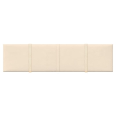 Paneles de pared 12 uds terciopelo color crema 60x15 cm 1,08 m²