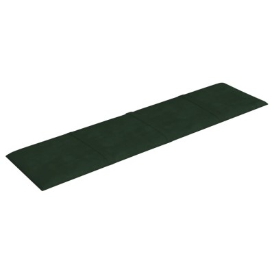 Paneles de pared 12 uds terciopelo verde oscuro 60x15 cm 1,08m²