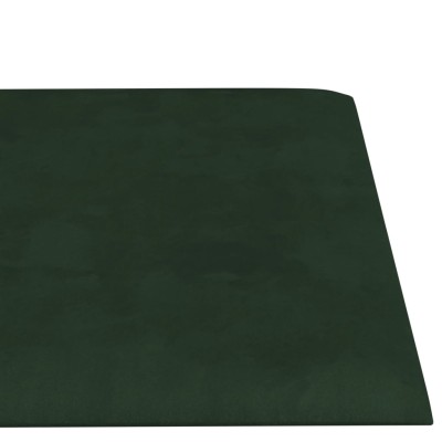 Paneles de pared 12 uds terciopelo verde oscuro 60x15 cm 1,08m²