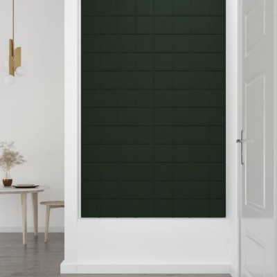 Paneles de pared 12 uds terciopelo verde oscuro 60x15 cm 1,08m²