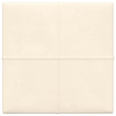 Paneles de pared 12 uds terciopelo crema 30x30 cm 1,08 m²