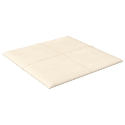 Paneles de pared 12 uds terciopelo crema 30x30 cm 1,08 m²