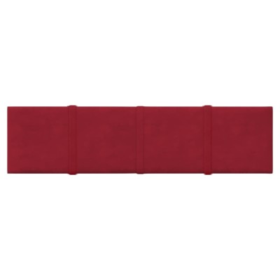 Paneles de pared 12 uds terciopelo rojo tinto 60x15 cm 1,08 m²