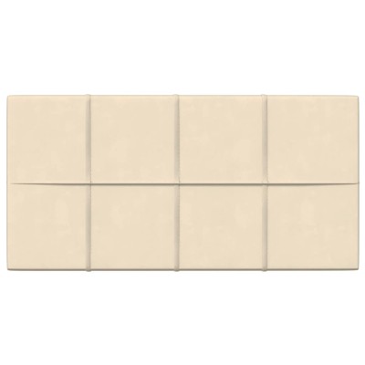 Paneles de pared 12 uds terciopelo crema 60x30 cm 2,16 m²