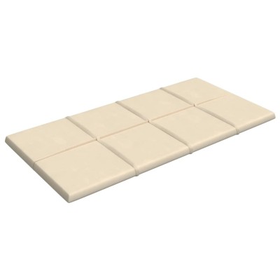 Paneles de pared 12 uds terciopelo crema 60x30 cm 2,16 m²