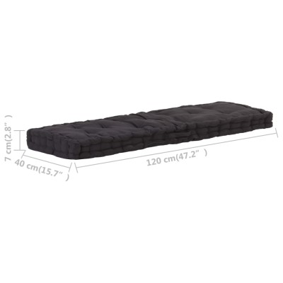 Cojines para muebles de palets 2 unidades algodón negro