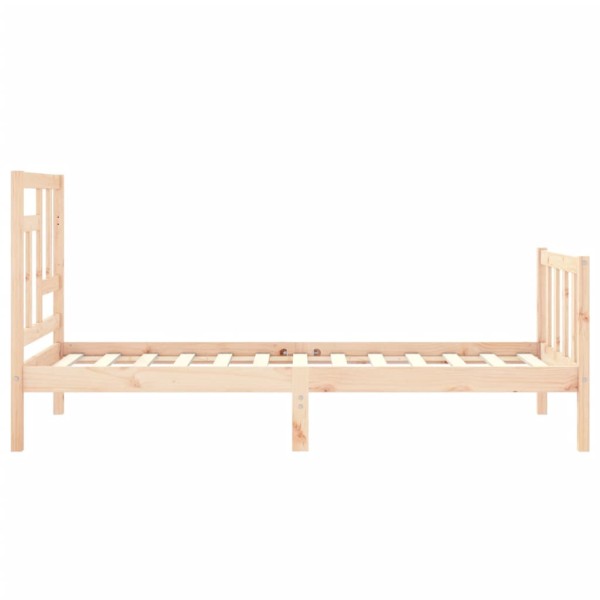 Estructura de cama con cabecero madera maciza 90x200 cm