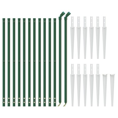 Cerca de alambre con pinchos de anclaje verde 1,1x25 m