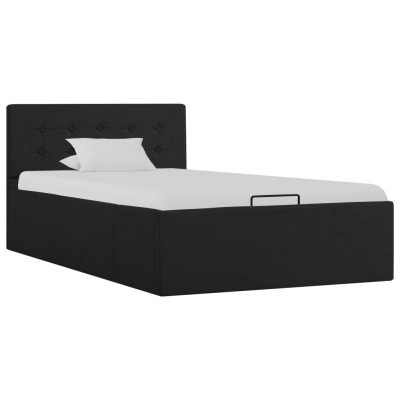 Cama canapé hidráulica con almacenaje tela gris oscuro 90x200cm