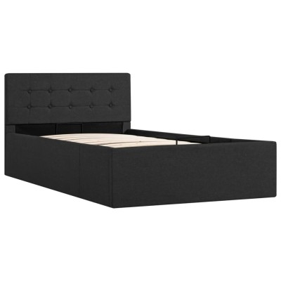 Cama canapé hidráulica con almacenaje tela gris oscuro 90x200cm