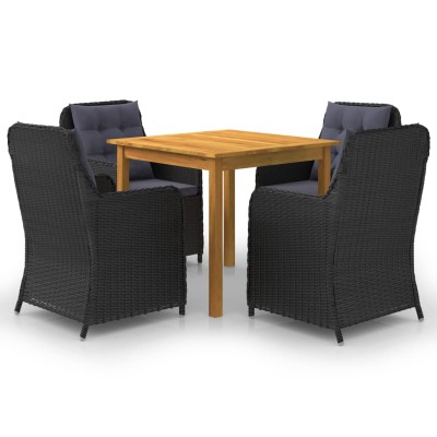 3067729 5 Piece Garden Dining Set Black (147875+2x46548)