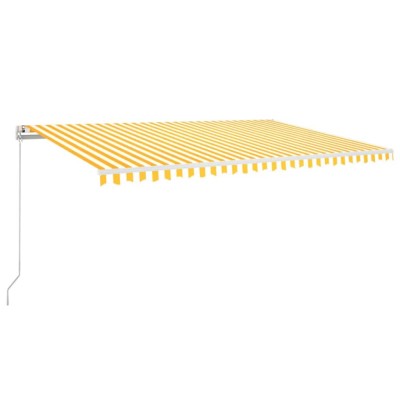 Toldo retráctil manual con luz LED amarillo y blanco 500x300 cm