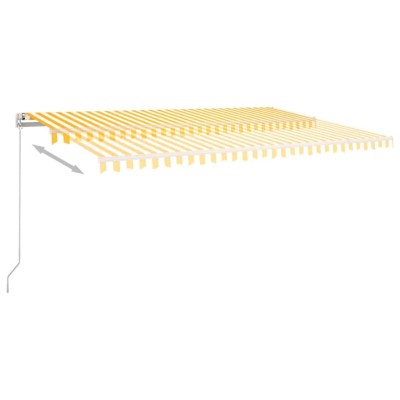 Toldo retráctil manual con luz LED amarillo y blanco 500x300 cm