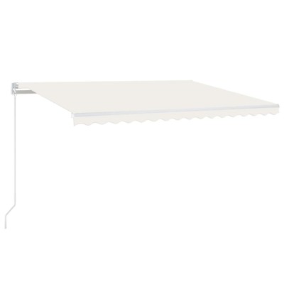 Toldo retráctil manual con LED crema 450x300 cm