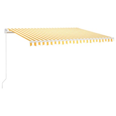 Toldo retráctil manual con LED amarillo y blanco 400x300 cm