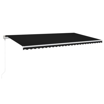 Toldo automático LED sensor de viento gris antracita 600x300 cm