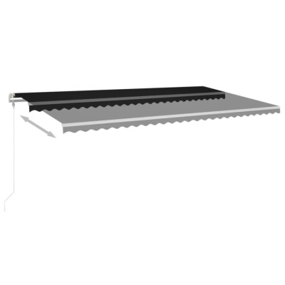 Toldo automático LED sensor de viento gris antracita 600x300 cm