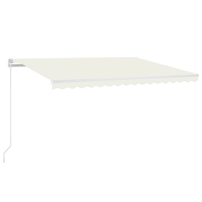 Toldo retráctil manual con LED crema 450x350 cm