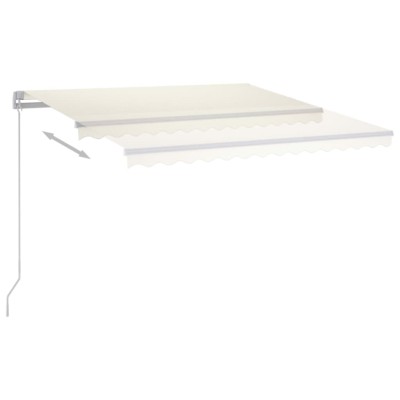 Toldo retráctil manual con LED crema 450x350 cm