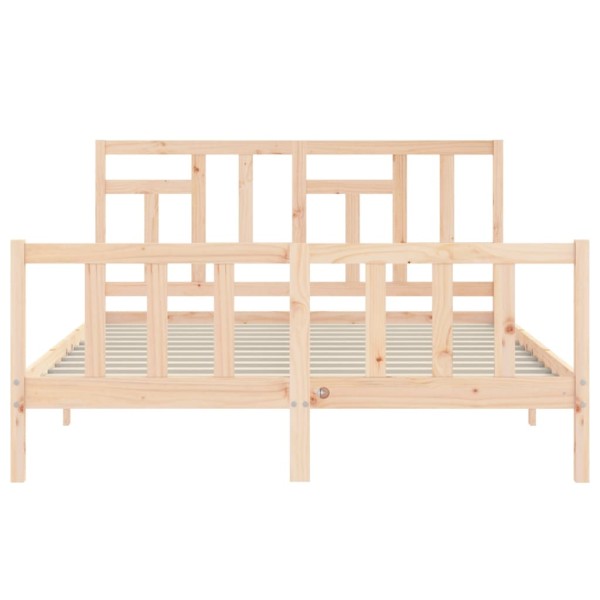 Estructura de cama con cabecero madera maciza 160x200 cm