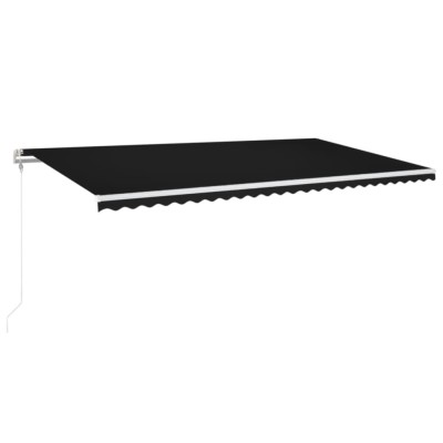 Toldo automático LED sensor de viento gris antracita 600x350 cm