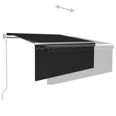 Toldo automático retráctil con persiana gris antracita 3x2,5m