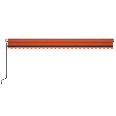 Toldo automático LED sensor de viento naranja marrón 600x350 cm