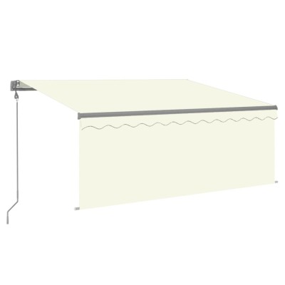 Toldo automático con persiana LED sensor de viento crema 3x2,5m