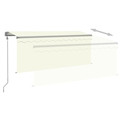 Toldo automático con persiana LED sensor de viento crema 3x2,5m