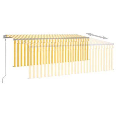 Toldo automático retráctil con persiana amarillo blanco 4x3 m