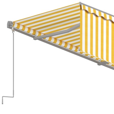 Toldo automático retráctil con persiana amarillo blanco 4x3 m