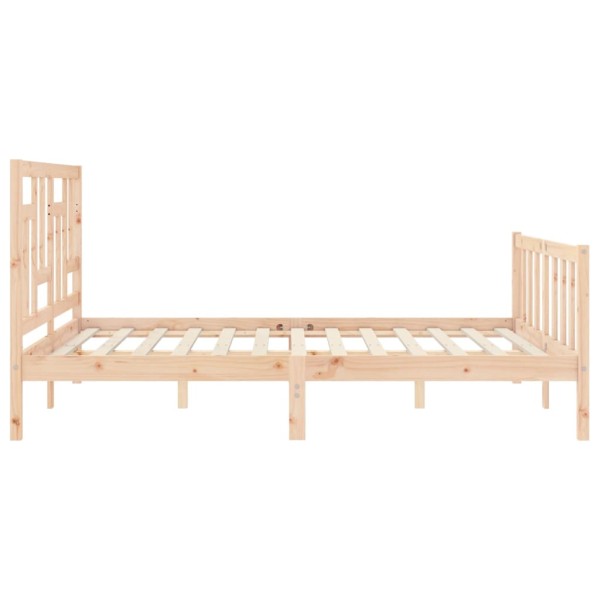 Estructura de cama con cabecero madera maciza 160x200 cm