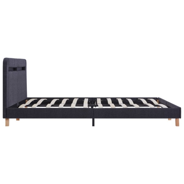 Estructura de cama con LED tela gris oscuro 180x200 cm