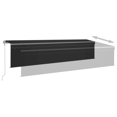 Toldo automático persiana LED sensor viento gris antracita 6x3m