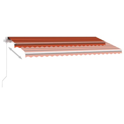 Toldo de pie manual retráctil naranja y marrón 400x350 cm