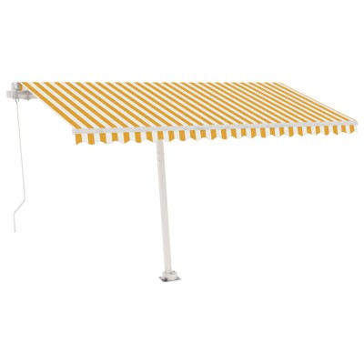 Toldo manual retráctil con luz LED amarillo y blanco 450x350 cm